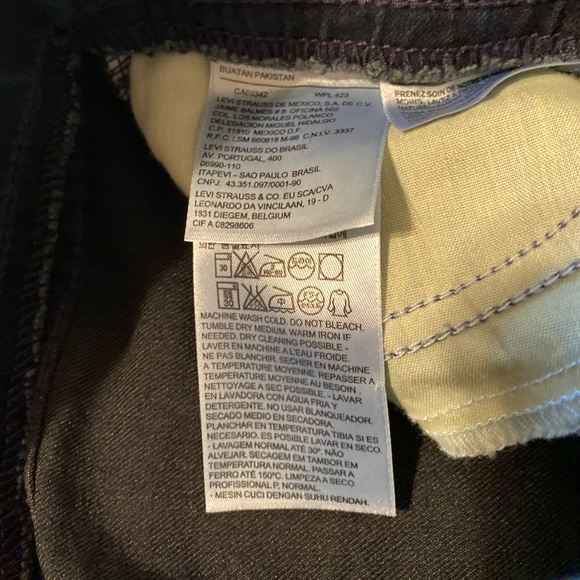 Levi’s Skinny Stretch Waist No Zip Cotton Black Blue Jeans Women Size 25 - Picture 12 of 15